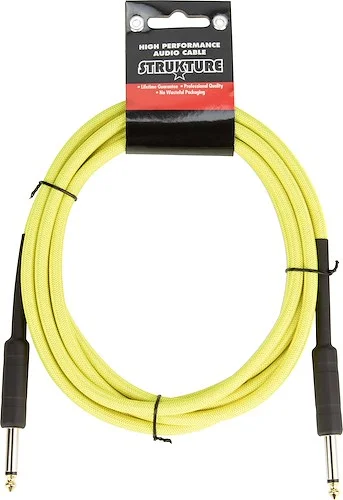 10ft Instrument Cable, 6mm Woven - Neon Yellow