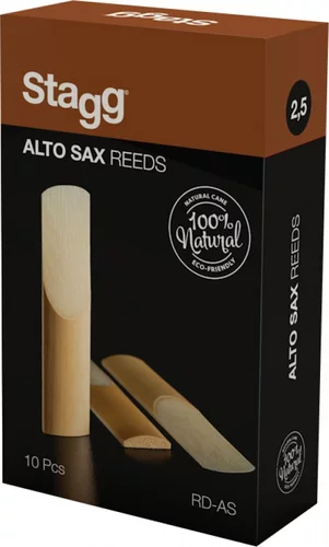 Box of 10 alto saxophone reeds, thickness of 2.5 mm