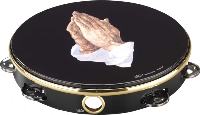 Praise Tambourine - Praying Hand , 10"