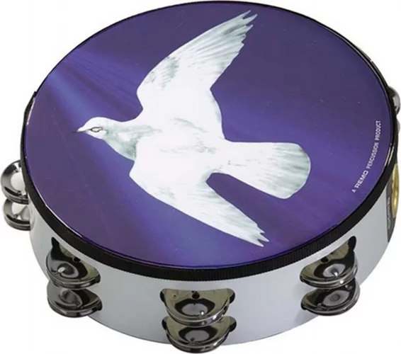 Praise Tambourine - Religious Dove, 10"