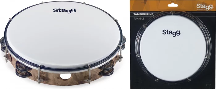 10" Tuneable plastic tambourine w/ 2 rows of jingles