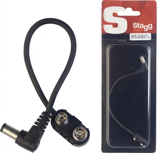 9V battery snap connector for effect pedal, with right angle plug
