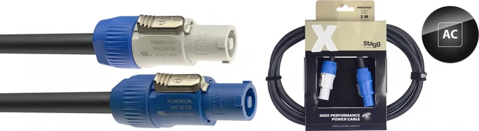 X series power cable, powerCON A/powerCON B (m/m), 1.5 m (5')