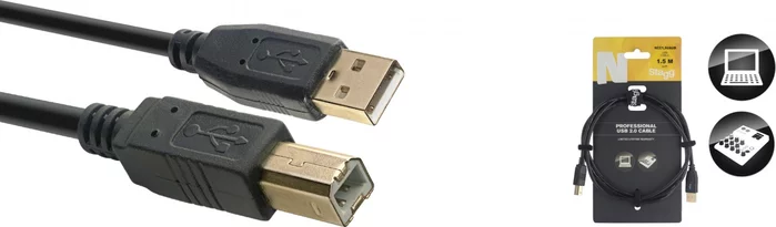USB 2.0 cable, USB A/USB B (m/m), 1.5 m (5')