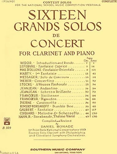16 Grand Solos de Concert - with Piano Accompaniment