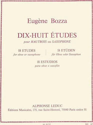 18 Etudes For Oboe Or Saxophone (oboe And Saxophone)