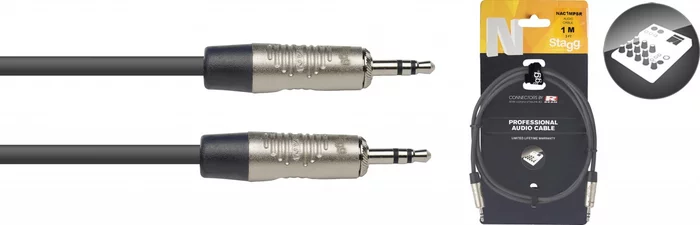 N series audio cable, mini jack/mini jack (m/m), stereo, 1 m (3') Image