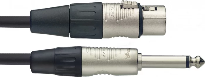 Microphone cable, XLR/jack (f/m), 1 m (3')