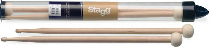Pair of maple Combo-Tip drumsticks with 5A wooden tip and 30 mm round felt head