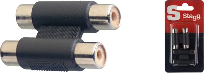 One-piece audio adaptor - Dual Fem. phono socket / Dual Fem. phono socket Image