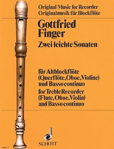 2 Easy Sonatas - for Treble Recorder (Fl/Ob/Vn) and Basso Continuo