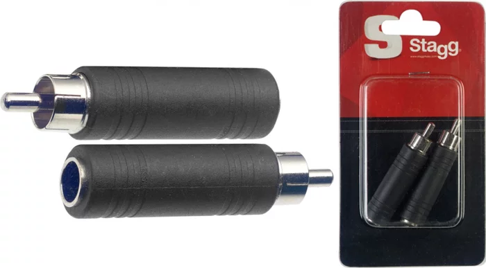2 x Female phone-plug/male RCA adaptor in blister packaging Image