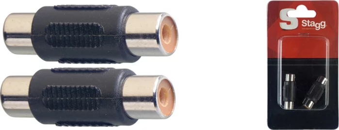 2x Female RCA/female RCA adaptor in blister packaging