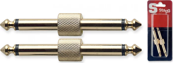 2x Male phone-plug/ male phone-plug adaptor in blister packaging Image