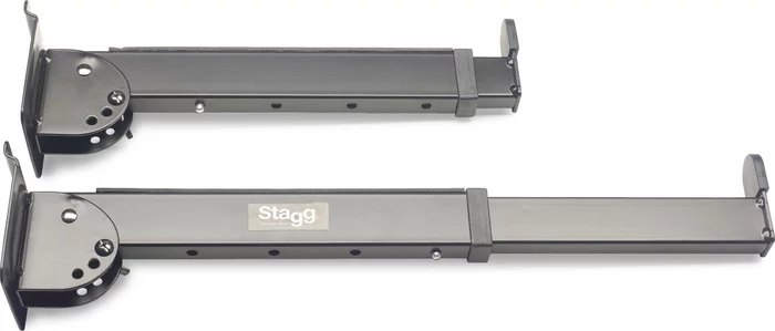 Telescopic keyboard display arms for slat wall mounting