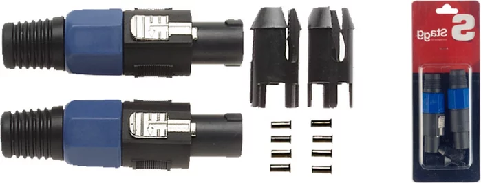 2x male speaker-plugs w/ 4 pins