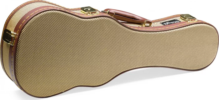 Vintage-style series gold tweed deluxe hardshell case for soprano ukulele