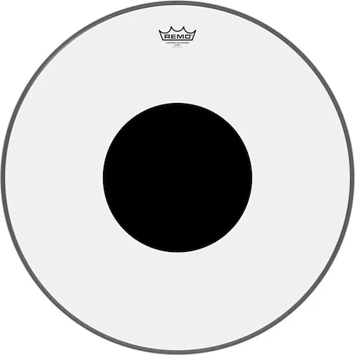 24" CS Clear Bass Drum Head with black dot.