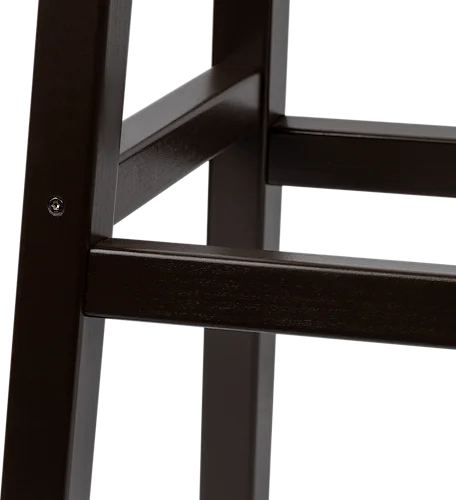 24" Wood Bar Stool w/ European Birch Seat Rosette Design - Footrests