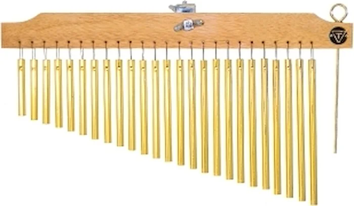 25 Gold Chimes with Natural Finish Wood Bar