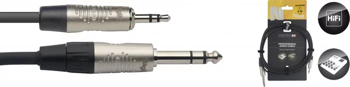 N series audio cable, mini jack/jack (m/m), stereo, 2 m (6')