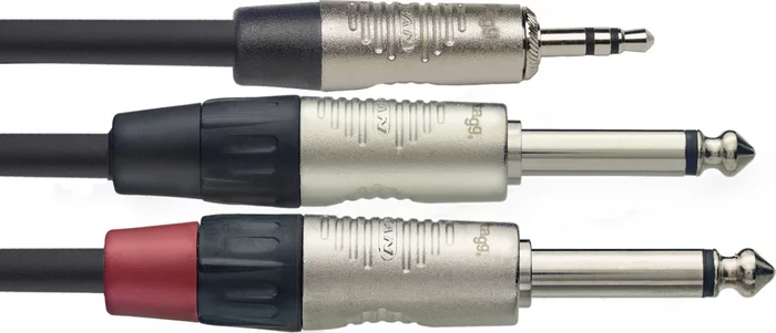 N series Y-cable, mini jack/jack (m/m), stereo/mono, 2 m (6')