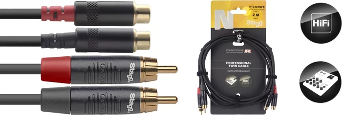 N-Series Twin Cable - RCA M / RCA F