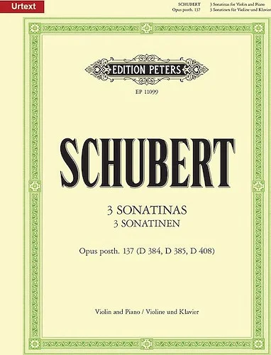 3 Sonatinas for Violin and Piano Op. posth. 1<br>D384, 385, 408, Urtext