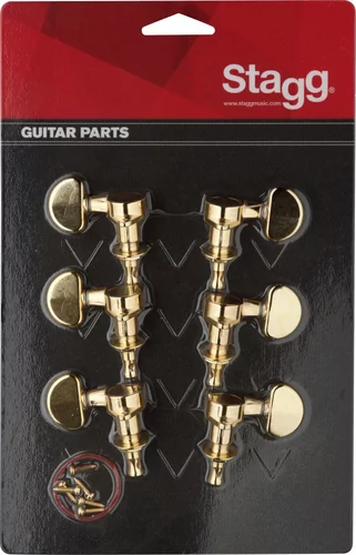 3L + 3R golden individual machine heads for electric or folk guitars