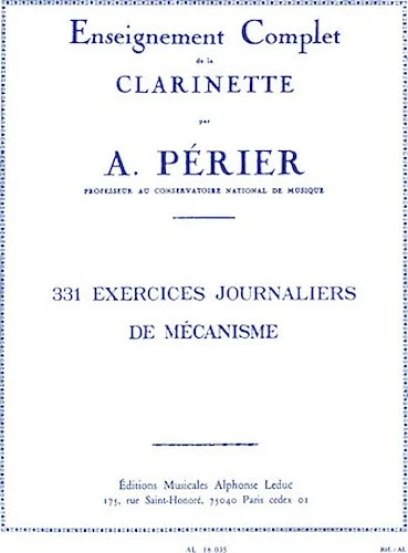 331 Exercises Journaliers de Mecanisme pour la Clarinette - 331 Daily Exercises of Mechanism for Clarinet