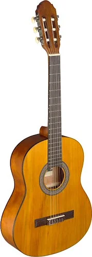 3/4 natural-coloured classical guitar with linden top