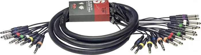 3 m/10 ft. Multicore Cable - 16 x mono phone-plug/8 x stereo phone-plug