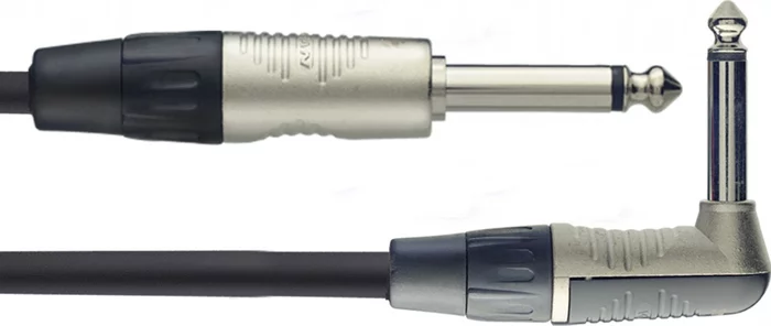 Instrument cable, jack/jack (m/m, straight/L-shaped), 3 m (10')