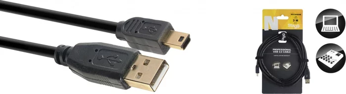 USB 2.0 cable, USB A/mini USB B (m/m), 3 m (10')