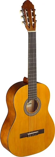 4/4 natural-coloured classical guitar with linden top