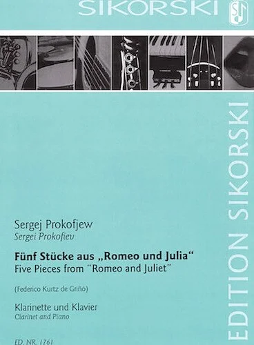 5 Pieces from Romeo and Juliet - for Clarinet and Piano