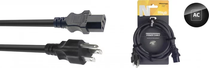 N-Series IEC F - US NEMA 5-15P M Power Cable	