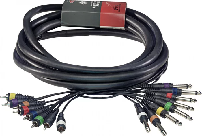 5 m/15 ft. Multicore Cable - 8 x phone-plug/8 x m. RCA