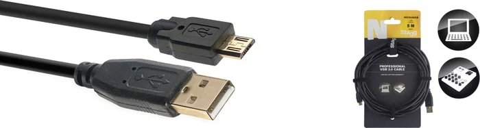 N series USB 2.0 cable, USB A/ micro USB B (m/m), 5 m (16')