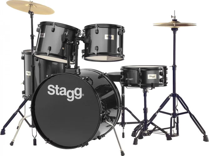 5-piece, 6-ply basswood, 22" standard drum set w/ hardware & cymbals