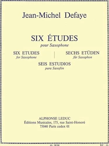 6 Etudes (saxophone Solo)