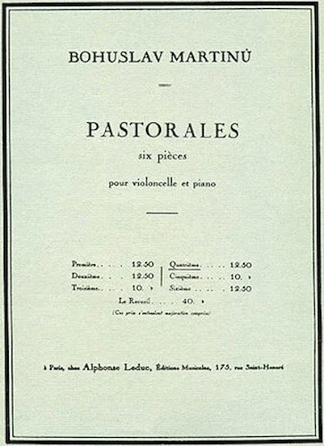 6 Pastorales - H190, No. 4: for Cello and Piano