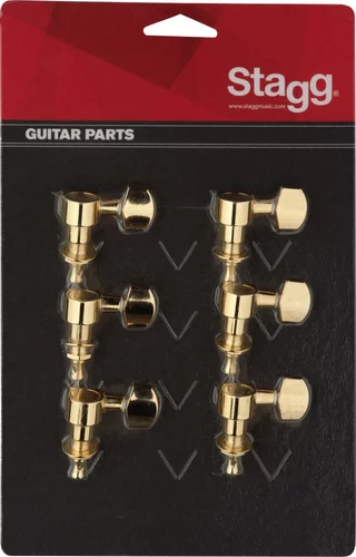 6 golden individual machine heads for electric or folk guitars