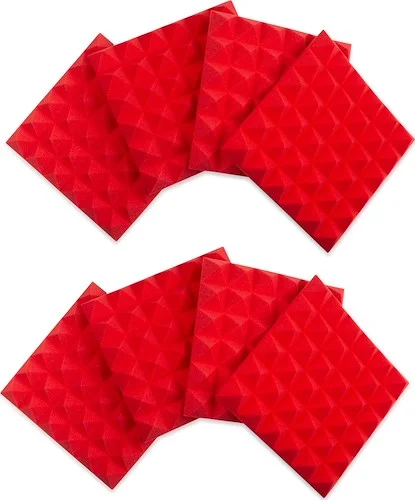 Gator 8 Pack of Red 12x12" Acoustic Pyramid Panel