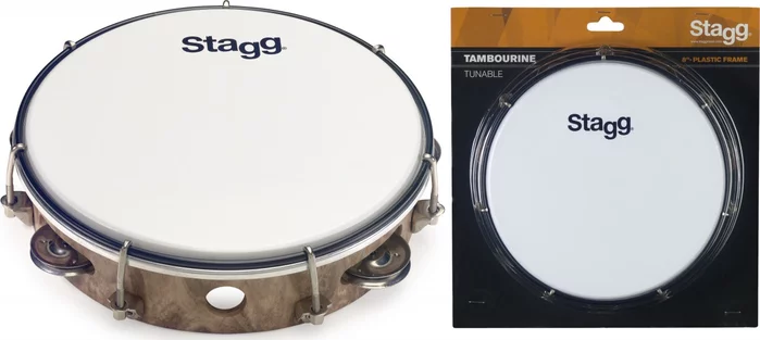 8" Tuneable plastic tambourine w/ 1 row of jingles