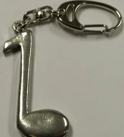 8th (Quaver) Note Pewter Keychain