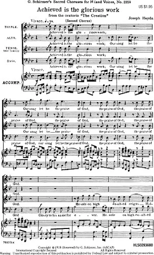 Achieved Is the Glorious Work (from The Creation) - Second Chorus in B-Flat