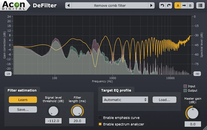 Acon DeFilter (Download) <br>Even tonal imbalance, resonant peaks/dip