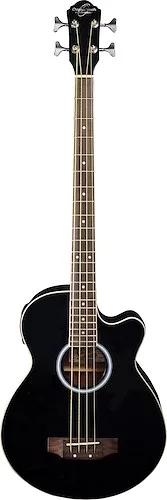 Oscar Schmidt OB100B-A Acoustic Electric Bass. Black