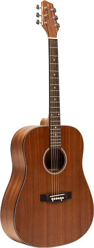 Acoustic dreadnought guitar, sapele, natural finish